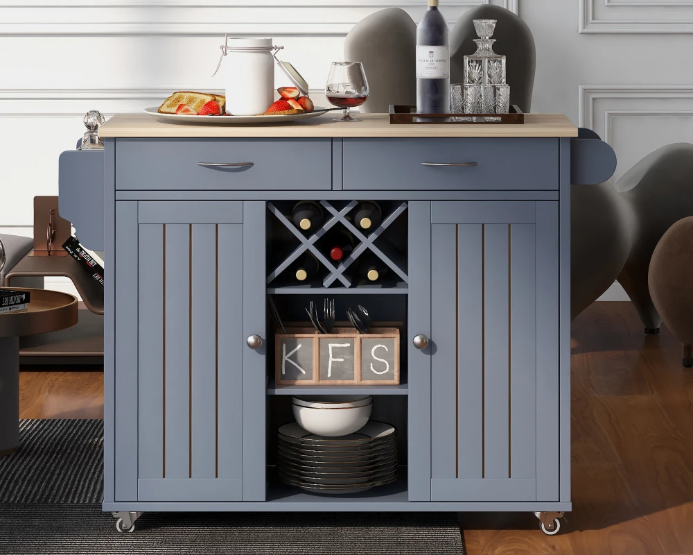 rolling kitchen cart with storage